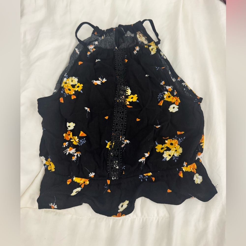 H&M Black Floral Tank Top